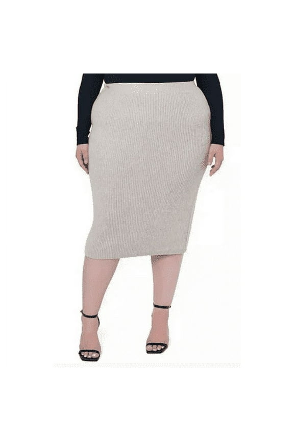 Women's Oatmeal 3X Ribbed Sweater