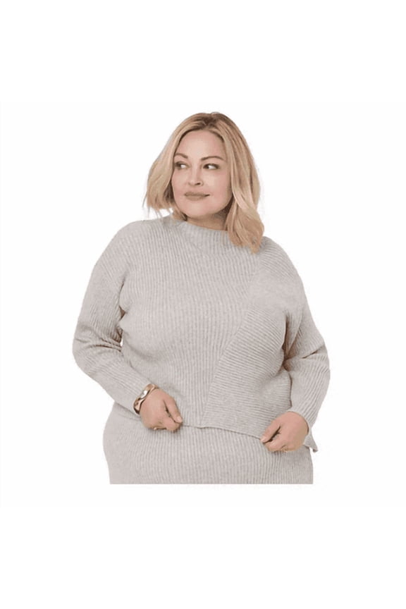 by Remi Bader Women's Ribbed Sweater 4X Oatmeal