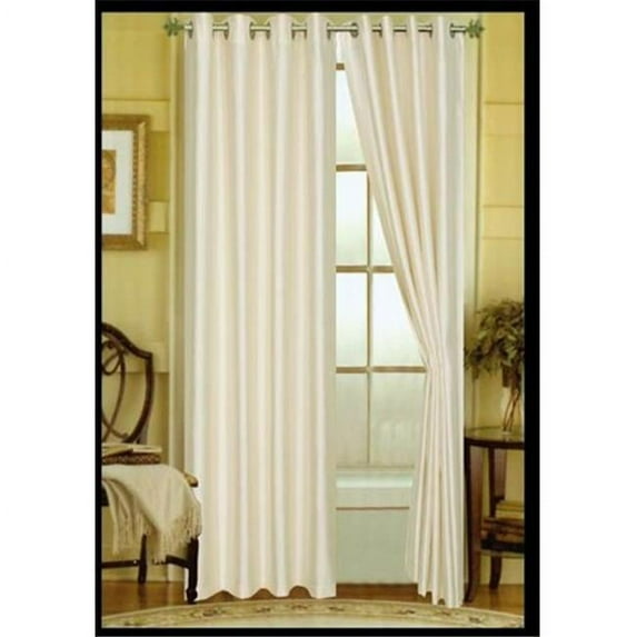 Editex 627V8401 84 inch Elaine Faux Silk Panel with Grommets in Beige