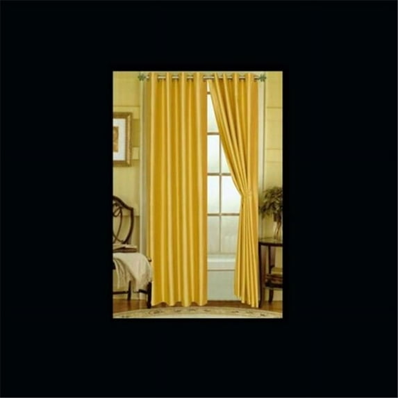Editex 627V9527 95 in. Elaine Faux Silk Panel with Grommets in Yellow