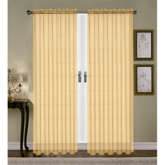 Editex 88PANEL6327 63 in. Monique Voile Panel in Yellow