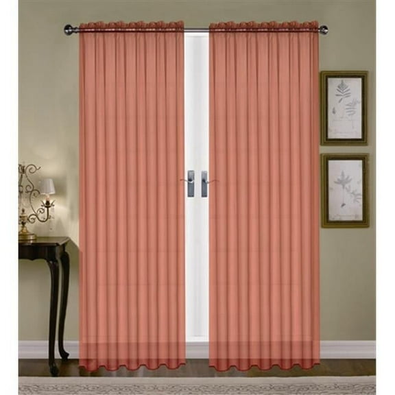 Editex 88PANEL9011 95 in. Monique Voile Panel in Cinnamon