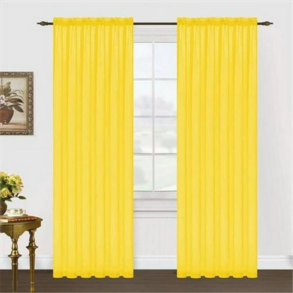 Editex 88PANEL9027* 95 in. Monique Voile Panel in Neon Yellow