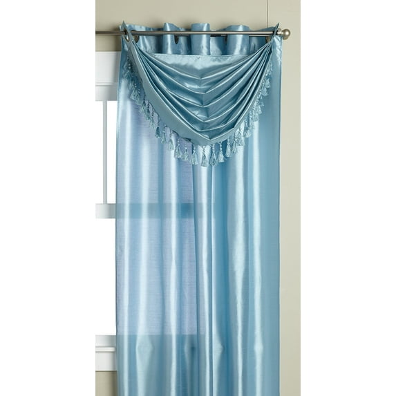 Editex Home Textiles Elaine Grommets Waterfall Valance, 36 by 37-Inch, Light Blue