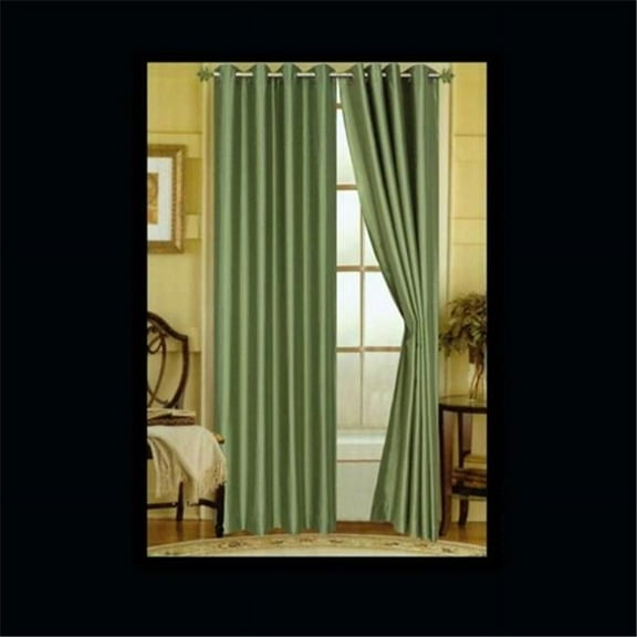 Editex 627V9529 95 in. Elaine Faux Silk Panel with Grommets in Green
