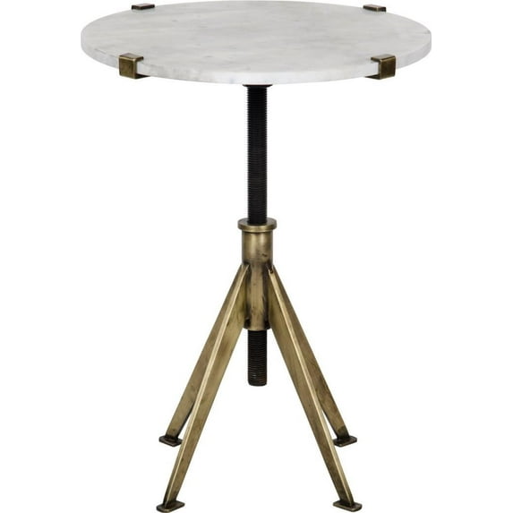 Edith Antique Brass Adjustable Side Table