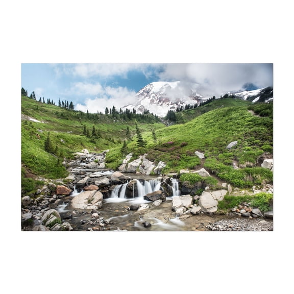 Edith Creek, Paradise, Mt. Rainier - Washington Photography Mountain Waterfall Nature Landscape Scenic Forest Wilderness Unframed Wall Art Print 12 x 18 inches