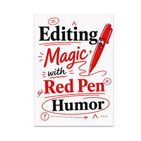 Editing Magic with Red Pen Humor - Editor Enthusiast - 13x19 Poster Print