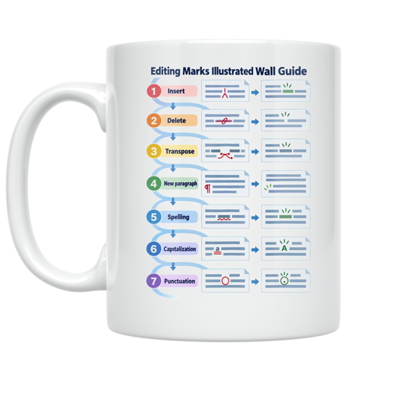 Editing Marks Illustrated Wall Guide - Language Teacher - 11 oz Ceramic Coffee Mug