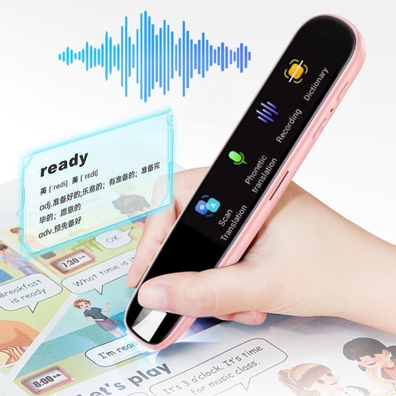 Edition Offline Translation Pen with Electronic Smart Screen, Scanning Translators Pen, Used for Daily Reading and Office Translation Purposes(Pink)