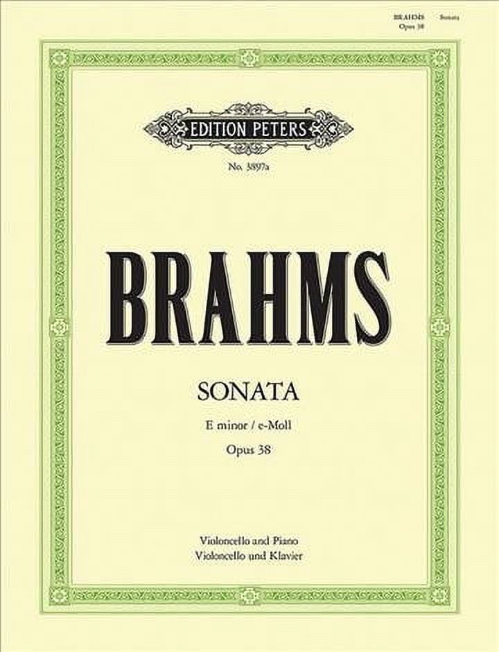 Edition Peters: Cello Sonata No. 1 in E Minor Op. 38 (Paperback)