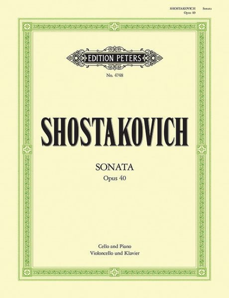 Edition Peters: Cello Sonata in D Minor Op. 40 (Paperback)