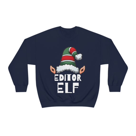 Editor Elf Christmas Unisex Sweatshirt, S-2XL Holidays Xmas Elves