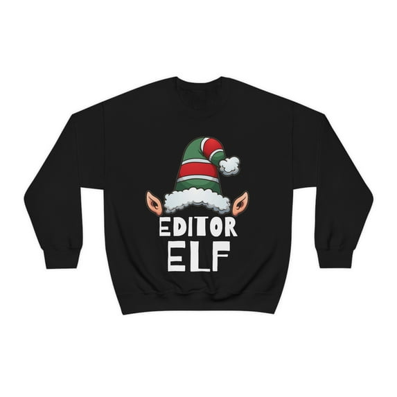 Editor Elf Christmas Unisex Sweatshirt, S-2XL Holidays Xmas Elves