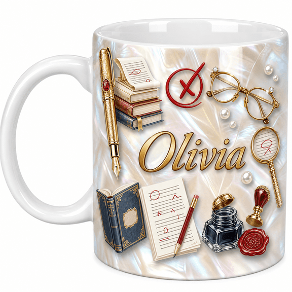 Editor Mug Personalized Name Coffee Cup, Proofreader Gift for Book Editors & Writers