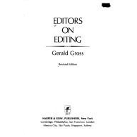 Pre-Owned Editors on Editing 9780060911201 Used