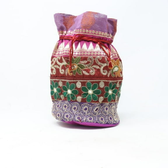 Edl Embroidered Pouch (Purple Bottom) / New