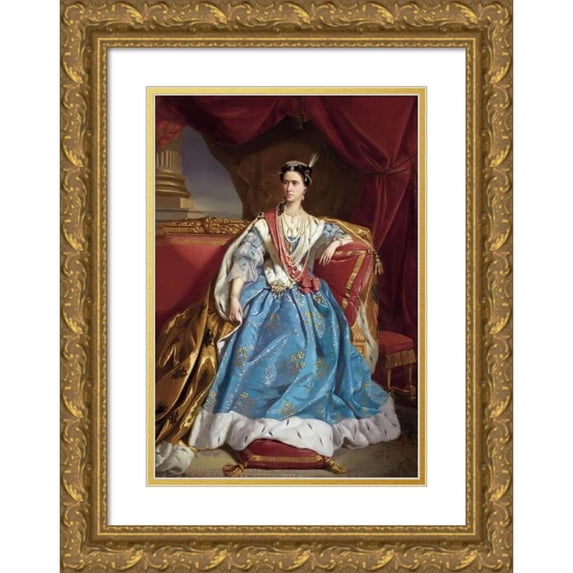 Edmond-Aimé-Florentin Geffroy 11x14 Gold Ornate Wood Frame and Double Matted Museum Art Print Titled - Elisabeth Rachel Felix (1855)
