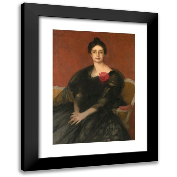 Edmond Francois Aman-Jean 11x14 Black Modern Framed Museum Art Print Titled - Portrait of Princess Potemkin