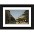 thumbnail image 1 of Edmond Grandjean 18x12 Black Ornate Wood Framed Double Matted Museum Art Print Titled - Boulevard Des Italiens (1876), 1 of 5