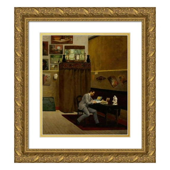 Edmond Tapissier 12x14 Gold Ornate Wood Frame and Double Matted Museum Art Print Titled - End of the End of the Century (1886)