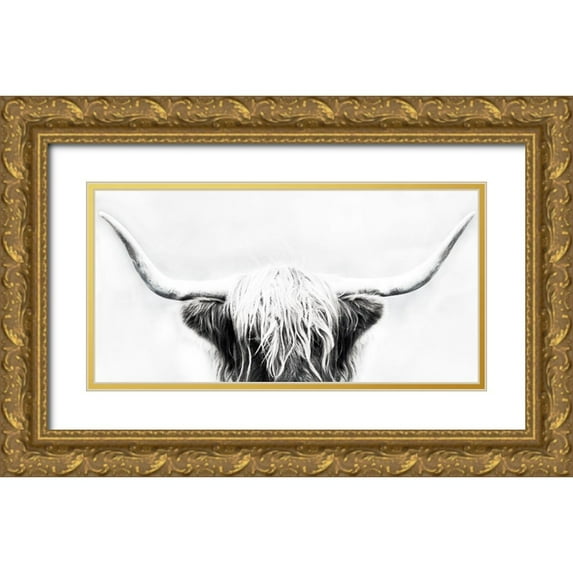Edmonds, Cora 14x9 Gold Ornate Wood Framed with Double Matting Museum Art Print Titled - Longhorn