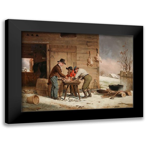 Edmonds, Francis William 14x11 Black Modern Framed Museum Art Print Titled - Preparing for Christmas (Plucking Turkeys)