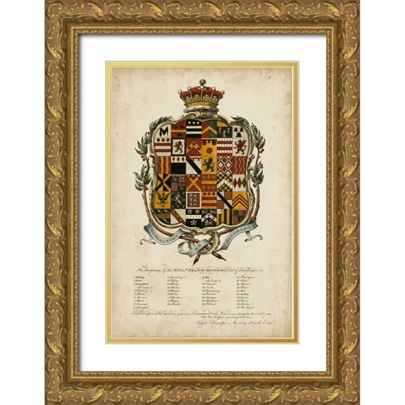 Edmondson 13x18 Gold Ornate Wood Framed with Double Matting Museum Art Print Titled - Edmondson Heraldry II