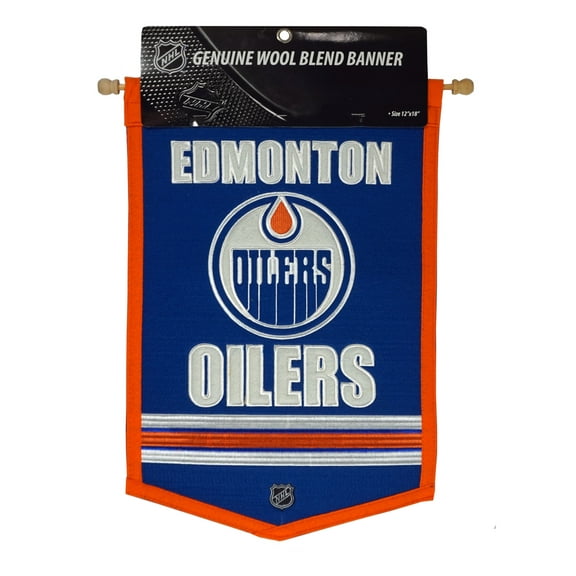 Edmonton Hockey Oilers - High Quality Embroidered Banner Flag - 12x18