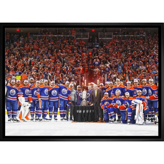 Edmonton Oilers 20x29 Framed Canvas Conference Final Trophy