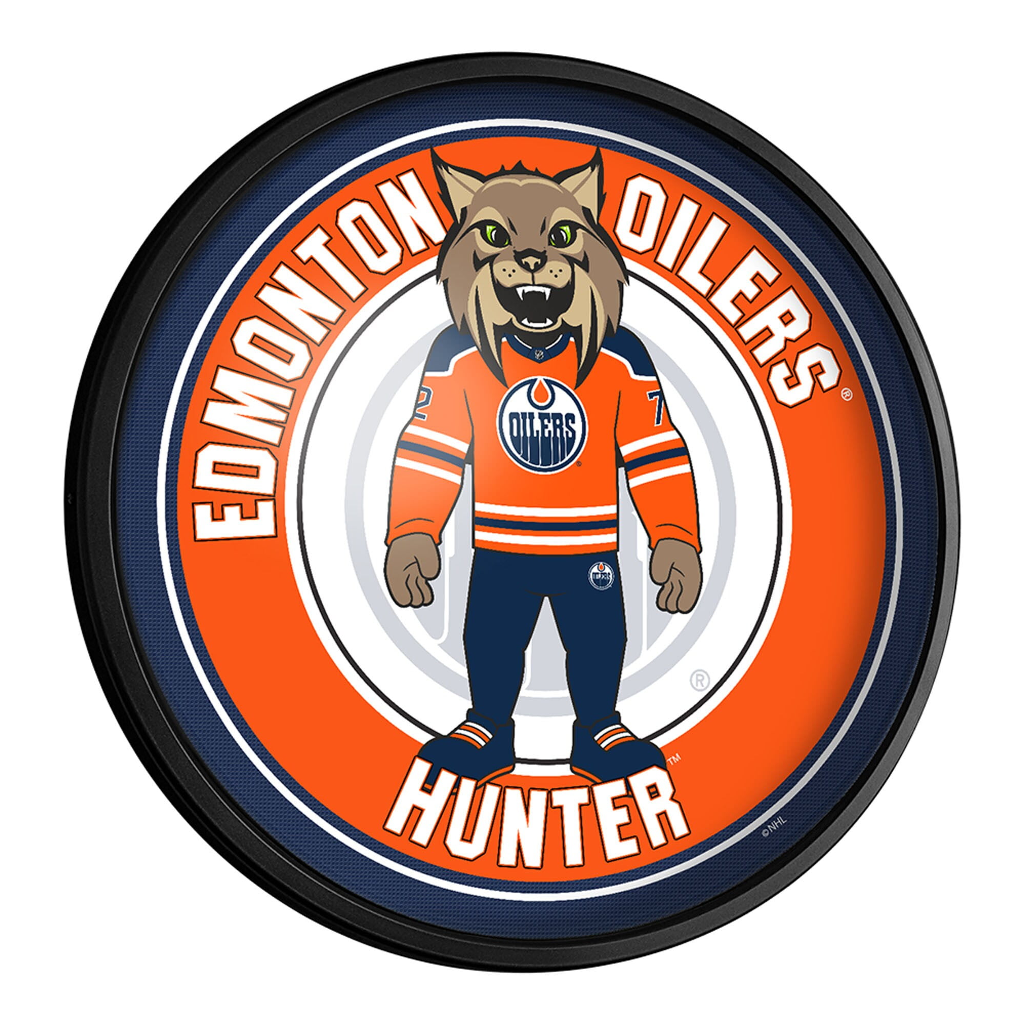 The Fan-Brand Edmonton Oilers 18'' Round Slimline Illuminated Wall Sign ...
