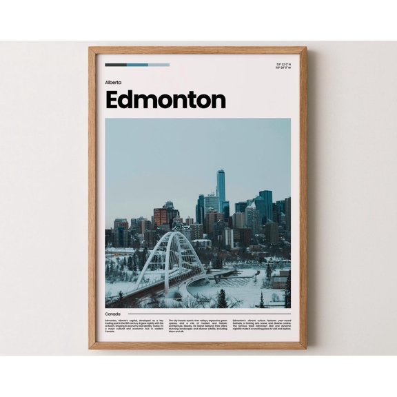 Edmonton Poster, Edmonton Print, Edmonton Photo, Edmonton Art, Canada Poster, Canada Print, Travel Poster Gift, 16x24 UNFRAMED