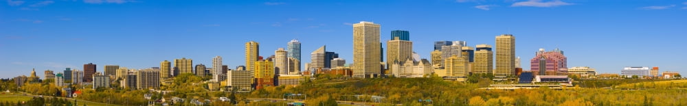 Edmonton Skyline Canvas Art - Corey Hochachka Design Pics (35 x 5)