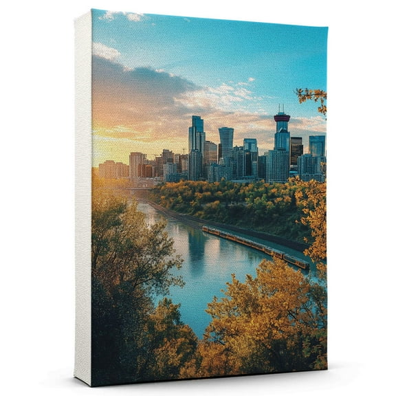 Edmonton Vintage Travel Canvass, Alberta Canvas Wall Art, Edmonton Canvas Wall Art, Alberta Wall Art Picture Print Decor - 105AZ424
