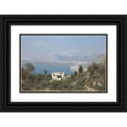 thumbnail image 1 of Edmund Berninger 18x13 Black Ornate Wood Framed Double Matted Museum Art Print Titled - A View of the Bay of Sorrento, 1 of 5