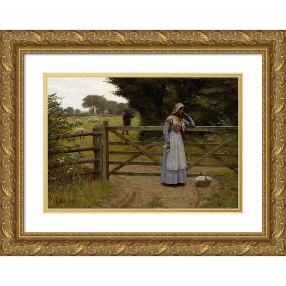 Edmund Blair Leighton 24x18 Gold Ornate Framed and Double Matted Museum Art Print Titled - Off (1911)