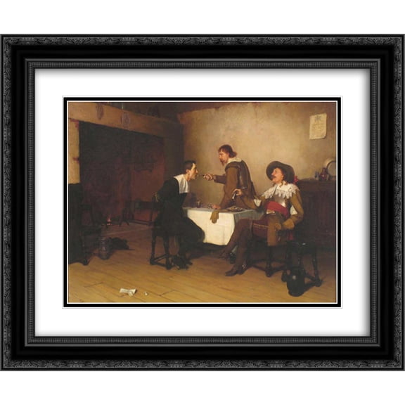 Edmund Blair Leighton 2x Matted 24x20 Black Ornate Framed Art Print 'The Prisoner'