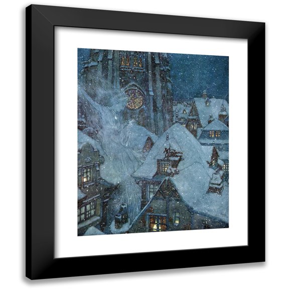 Edmund Dulac 12x14 Black Modern Framed Museum Art Print Titled - The Snow Queen Pl 2 (1911)