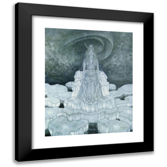 Edmund Dulac 12x14 Black Modern Framed Museum Art Print Titled - The Snow Queen Pl 7 (1911)