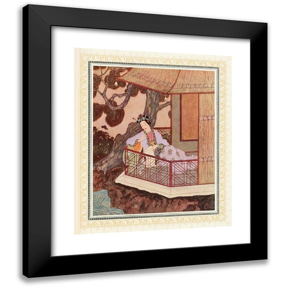 Edmund Dulac 15x17 Black Modern Framed Museum Art Print Titled - The Lady Bedr-El-Budur (1914)