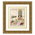thumbnail image 1 of Edmund Dulac 15x17 Gold Ornate Wood Frame and Double Matted Museum Art Print Titled - Sindbad the Sailor Entertains Sindbad the Landsman (1914), 1 of 4
