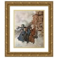 thumbnail image 1 of Edmund Dulac 20x24 Gold Ornate Framed and Double Matted Museum Art Print Titled - The Wind's Tale Pl 4 (1911), 1 of 4