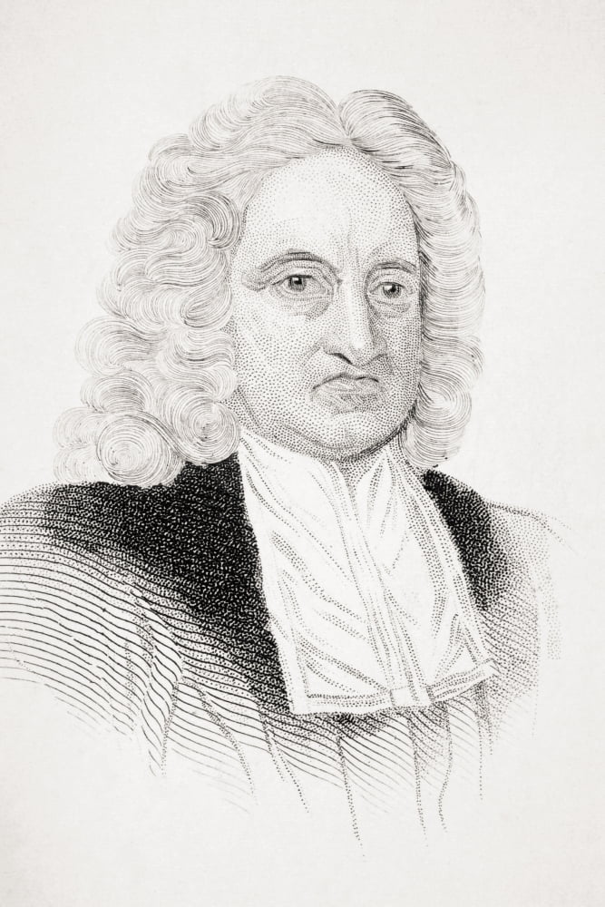 Edmund Halley 1656 1742 English Astronomer And Mathematician From Old Englands Worthies By Lord Brougham And Others Published London Circa 1880s Canvas Art - Ken Welsh Design Pics (22 x 34)