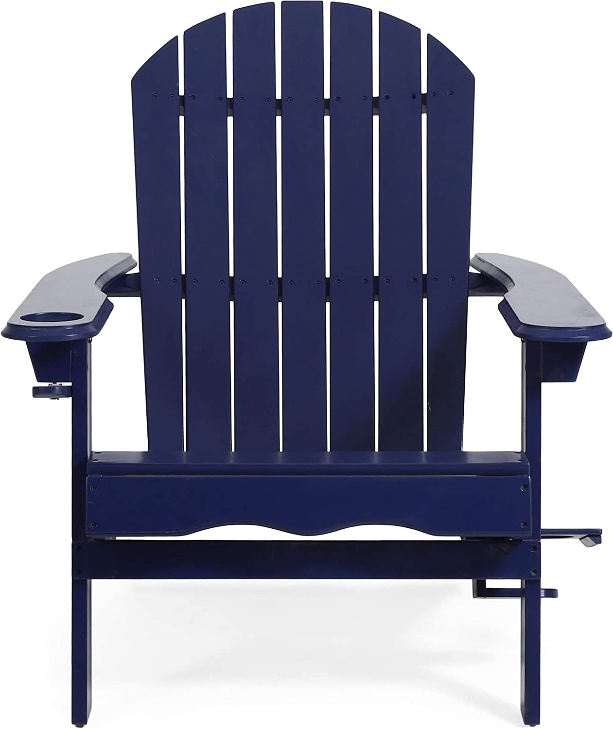 Edmund Outdoor Acacia Wood Folding Adirondack Chair Navy Blue