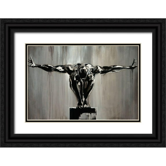 Edmunds, Sydney 24x17 Black Ornate Wood Framed with Double Matting Museum Art Print Titled - The Start to the Finish