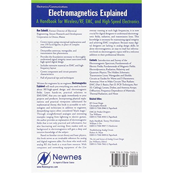 Pre-Owned Electromagnetics Explained: A Handbook for Wireless/ RF, EMC, and High-Speed Electronics (Hardcover) 0750674032 9780750674034