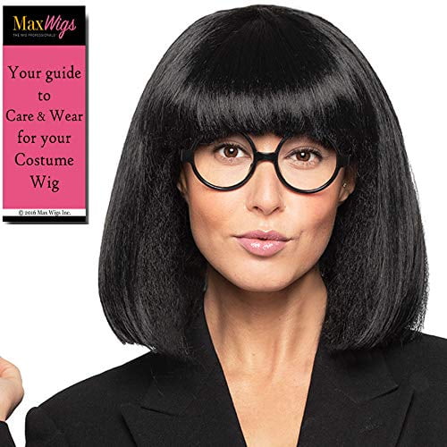 Edna Designer Color Black - Enigma Wigs Bowl Cut Incredible Mode Animated Hero Engineer Fashion Bundle MaxWigs Costume Wig Care Guide