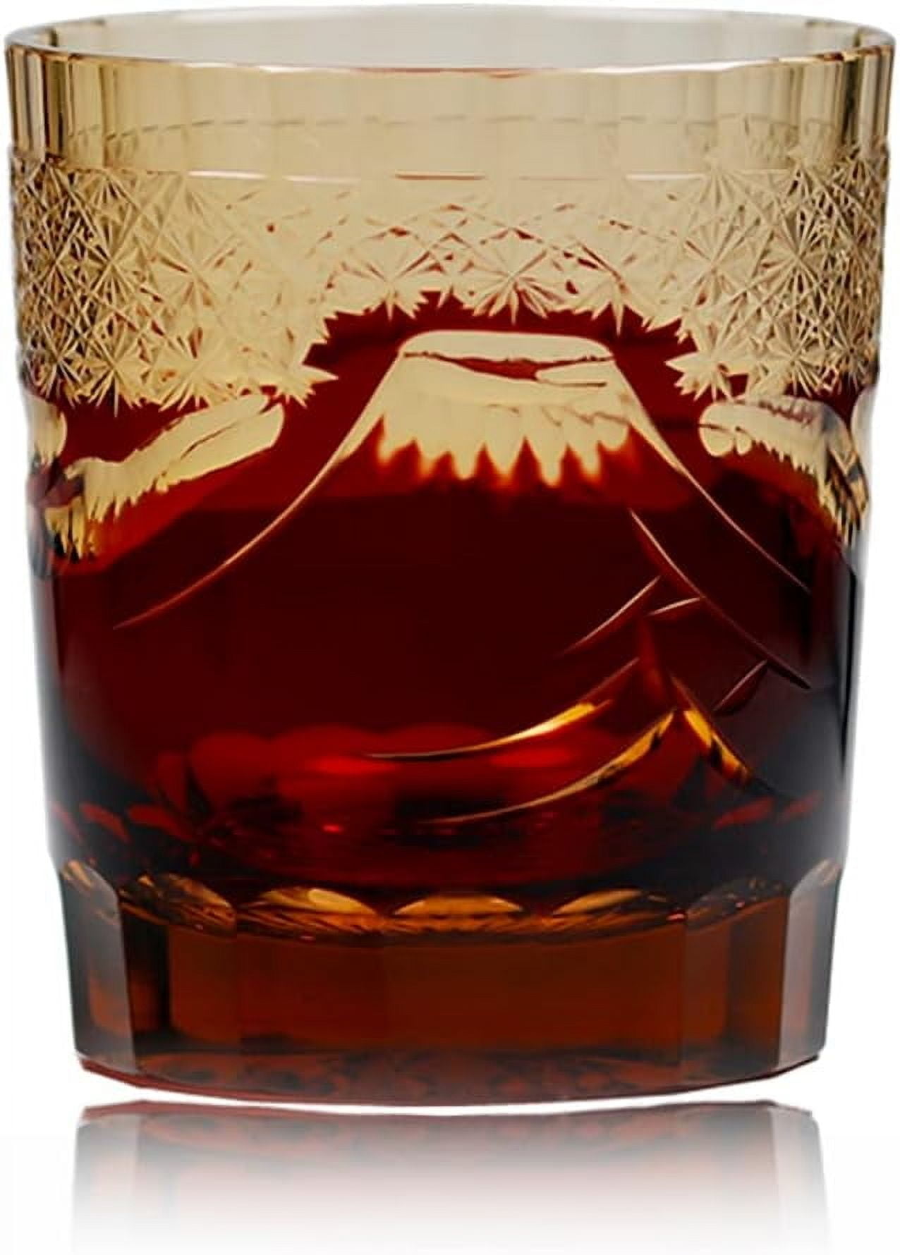 Edo Kiriko Crystal Whiskey Glasses 8oz Japanese Style Colored Glass ...