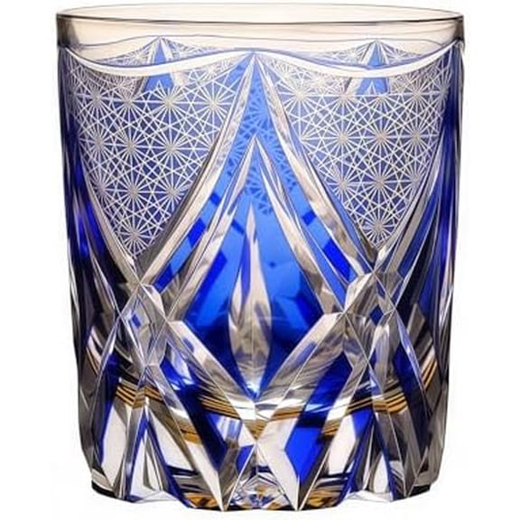 Edo style Hand Cut Crystal Whisky Glass 250ml Whiskey Glasses -Cocktail-Vodka-Beer Drinkingware Glasses In Gift Carton (A)$$Home Decor, Kitchen, & Other