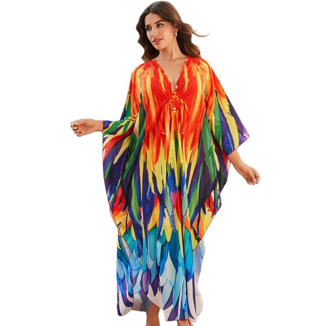 Edolynsa Bathing Suit Cover up for Swimewear Women Printed Beach